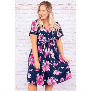 Chic Soul Floral Midi Dress